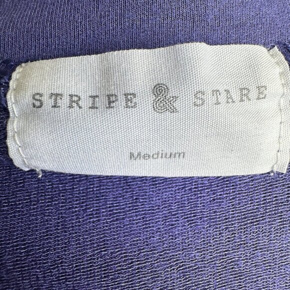 Oprah Rec Stripe & Stare Women's Sweatshirt Sapphire Blue Sz M Soft Stretch $99 - Picture 7 of 9